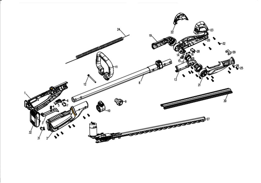 qualcast cordless pole hedge trimmer